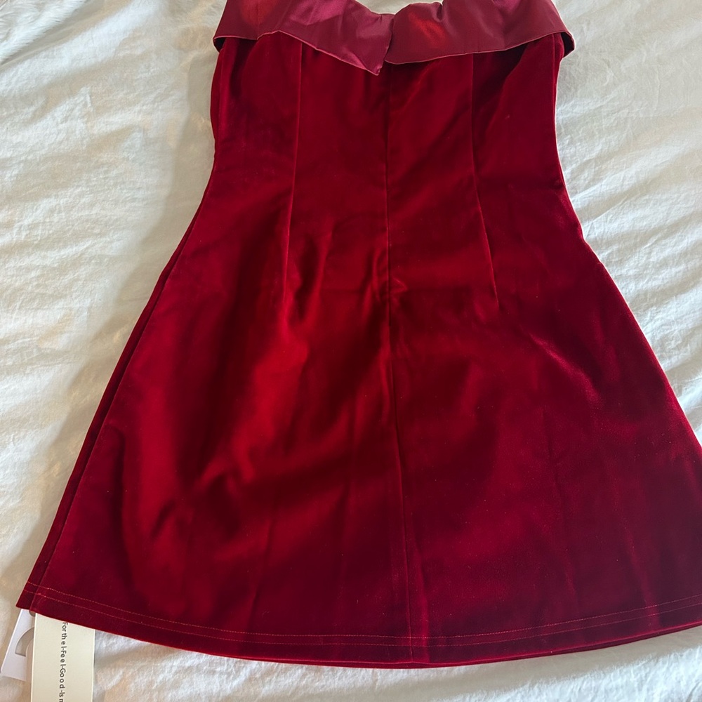 Elegant Red Velvet Dress